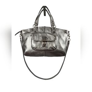 Coach silver genuine leather bag